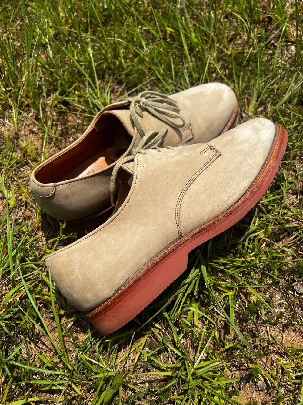 CLEAN Allen Edmonds size 9 Mens Orlean Style Nubuck Beige Oxford shoes